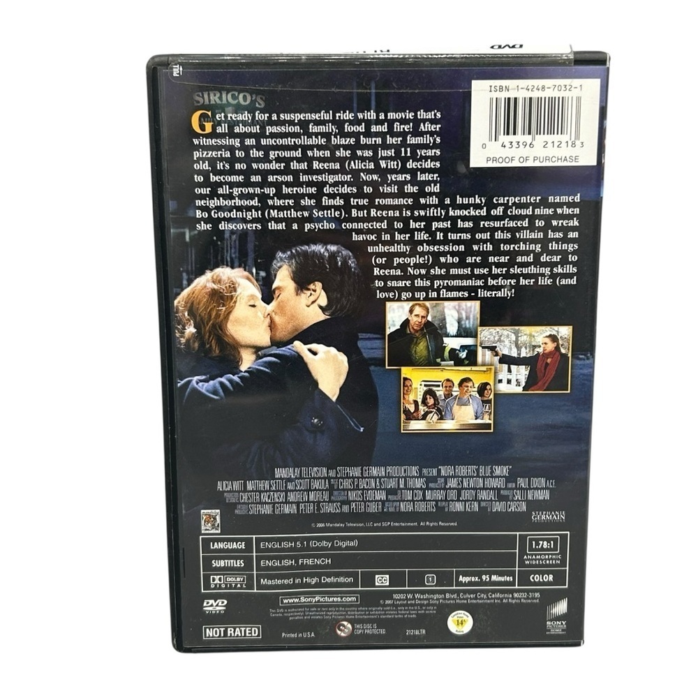 Blue Smoke DVD Nora Roberts Movie Alicia Witt Matthew Settle Suspense Drama - Picture 3 of 4